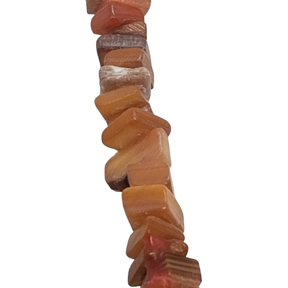 VINTAGE ABALONE SHELL CHIP BOHO NECKLACE WITH MAGNETIC CLASP CLOSURE - Picture 4 of 4